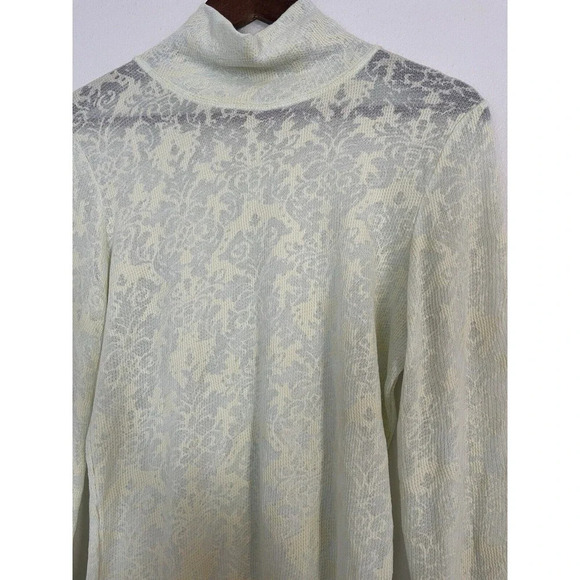 Intimately Free People Top Women’s L Neon Green Long Sleeve Soft Semi Sheer - Picture 2 of 6